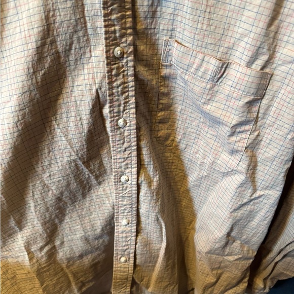 Boston Traders Beige Checkered Men's Button Up Shirt - Picture 3 of 4